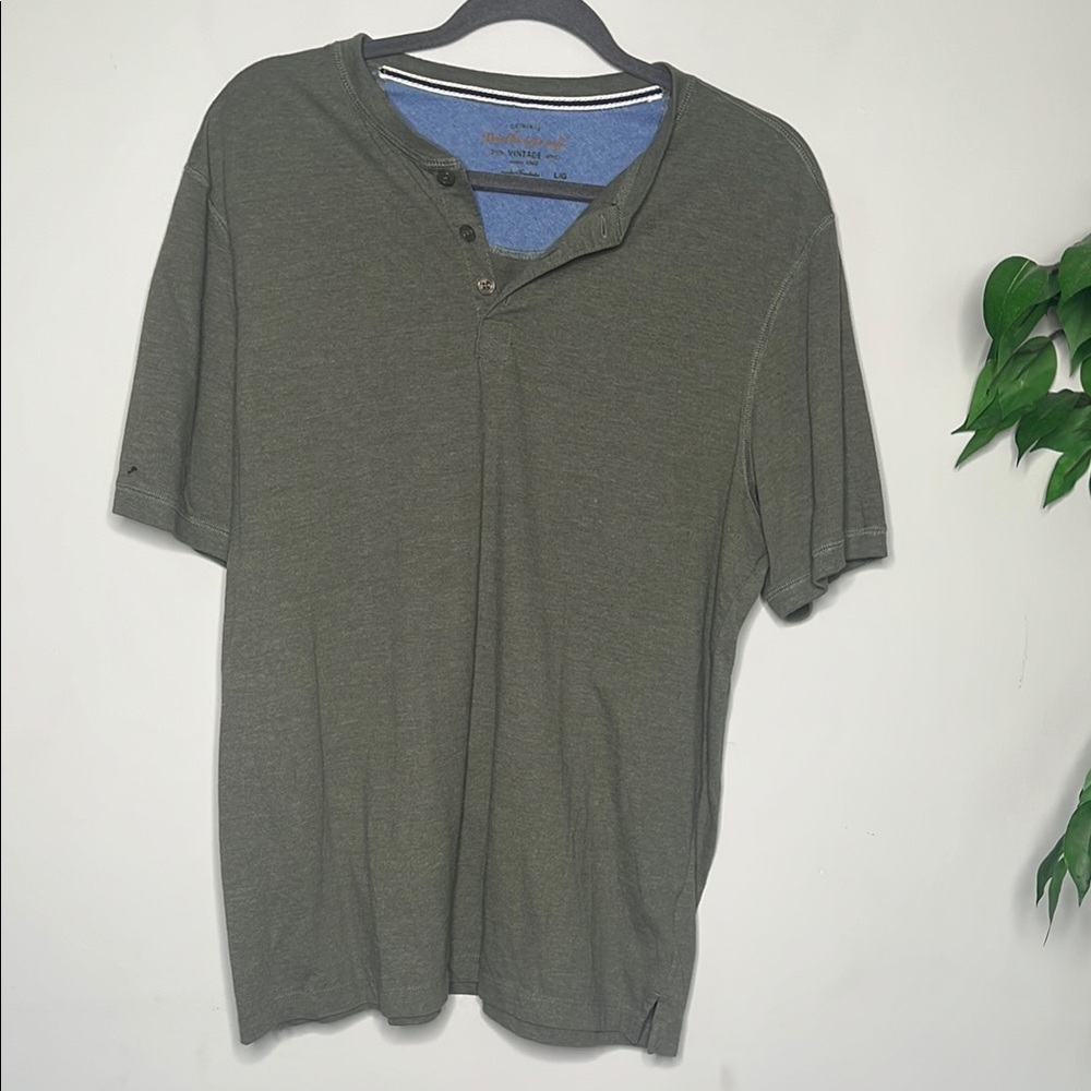 Weatherproof Men's Green Henley Shirt